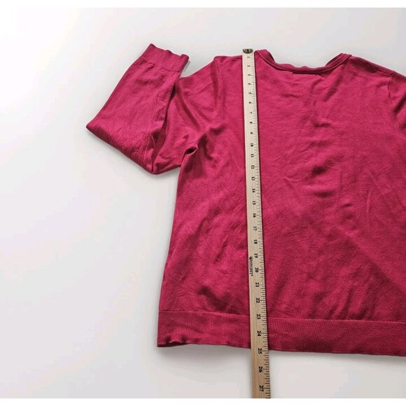 Calvin Klein Cardigan Women XL Pink LS Knit Unlined Stretch Branded Buttons Boho - Picture 8 of 15